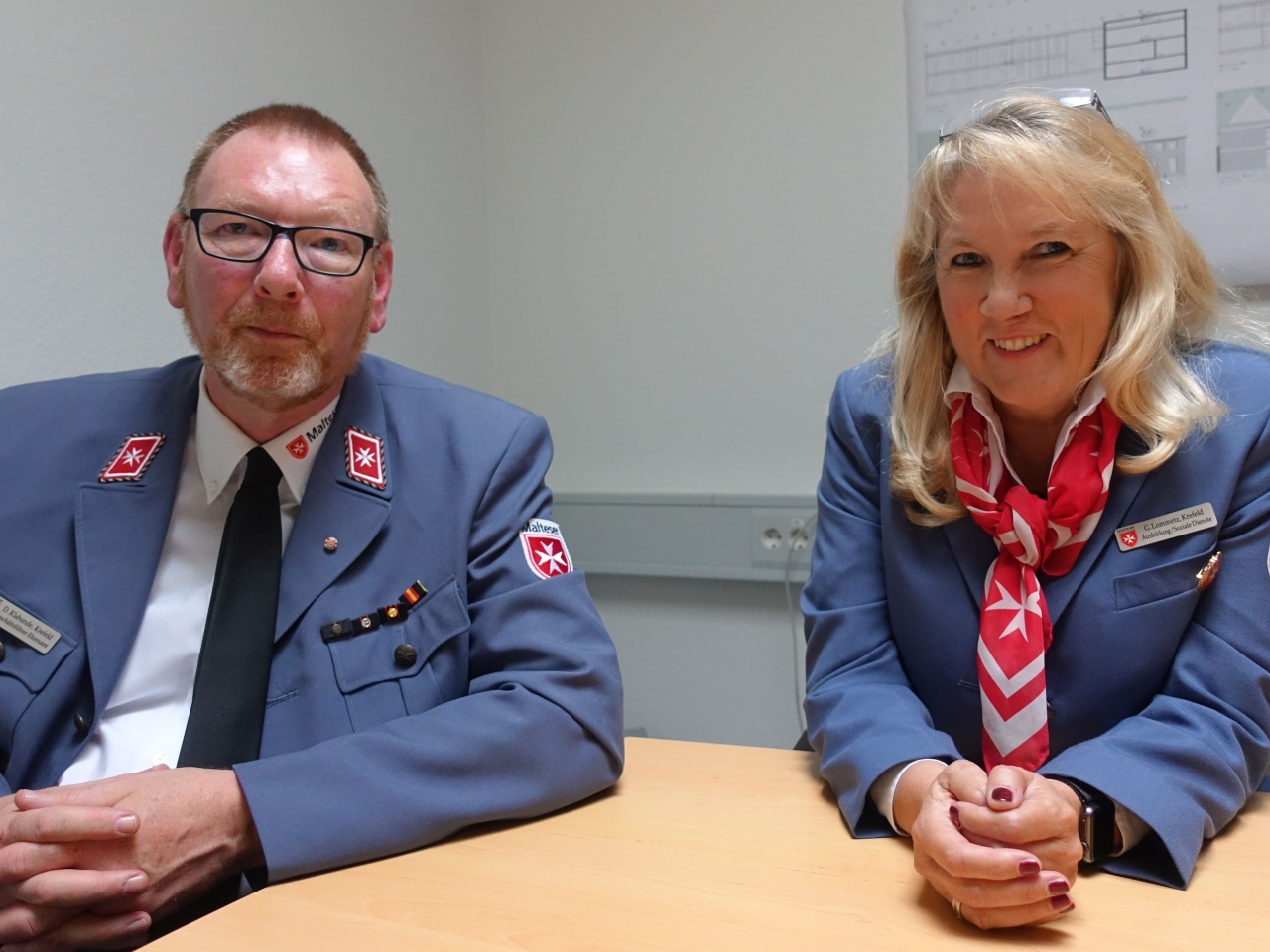 Gabi Lommetz und Dietmar Klabunde vom Malteser Hilfsdienst e.V. Krefeld